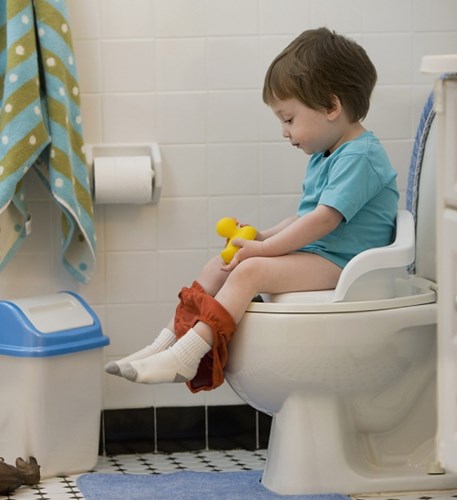 Trẻ em không chú ý có thể vô tình làm rơi, rớt các vật cứng xuống toilet gây ra tình trạng tắc nghẽn nặng.